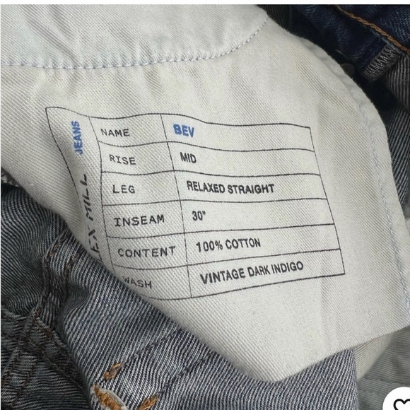 Women’s Alex Mill - Bev Mid Rise Relaxed  Straight Denim Jeans - Picture 2 of 6